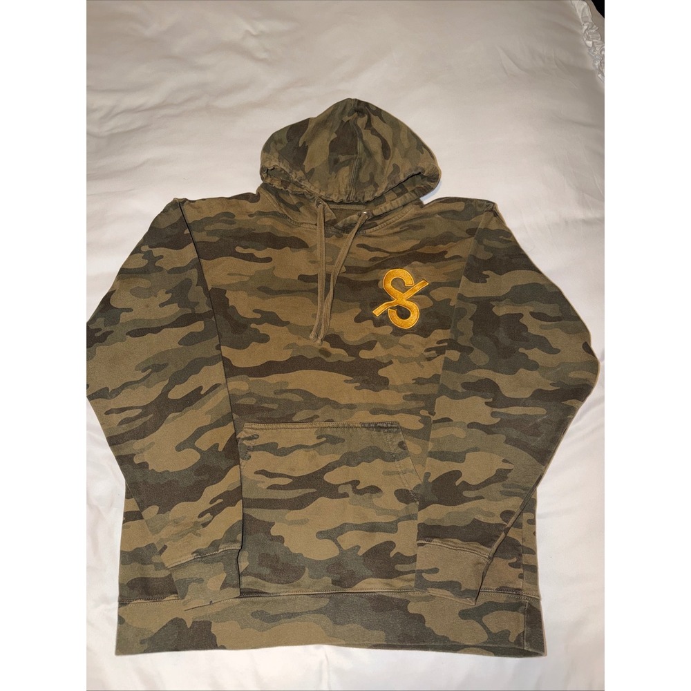 Independent Trading Company Mens Camo Hoodie Pullover Sweatshirt "S" Logo